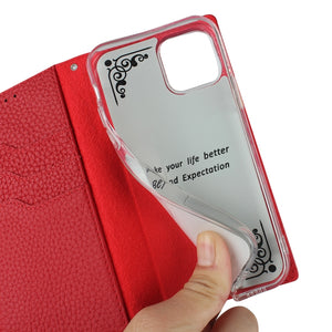 For iPhone 11 Litchi Genuine Leather Phone Case (Red)