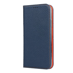 For iPhone 11 Pro Max Litchi Genuine Leather Phone Case (Dark Blue)