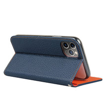 For iPhone 11 Pro Max Litchi Genuine Leather Phone Case (Dark Blue)