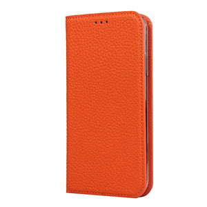 For iPhone 11 Pro Max Litchi Genuine Leather Phone Case (Orange)