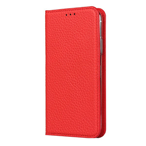 For iPhone X / XS Litchi Genuine Leather Phone Case(Red)