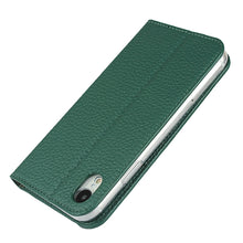 For iPhone XR Litchi Genuine Leather Phone Case(Green)
