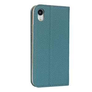 For iPhone XR Litchi Genuine Leather Phone Case(Sky Blue)