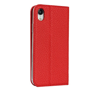 For iPhone XR Litchi Genuine Leather Phone Case(Red)