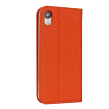 For iPhone XR Litchi Genuine Leather Phone Case(Orange)