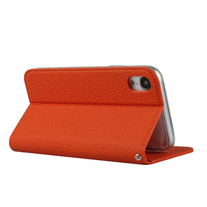 For iPhone XR Litchi Genuine Leather Phone Case(Orange)