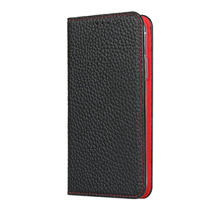 For iPhone XS Max Litchi Genuine Leather Phone Case(Black)