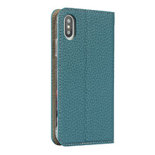 For iPhone XS Max Litchi Genuine Leather Phone Case(Sky Blue)