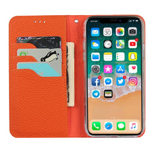 For iPhone XS Max Litchi Genuine Leather Phone Case(Orange)