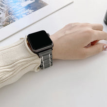 Five Beads Ceramic Steel Watch Band For Apple Watch Series 8&7 41mm / SE 2&6&SE&5&4 40mm / 3&2&1 38mm(Black + Rose Gold)