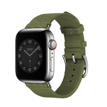 Two-color Nylon Braid Watch Band For Apple Watch Series 8&7 41mm / SE 2&6&SE&5&4 40mm / 3&2&1 38mm(Army Green)