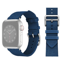 Two-color Nylon Braid Watch Band For Apple Watch Series 8&7 41mm / SE 2&6&SE&5&4 40mm / 3&2&1 38mm(Blue)