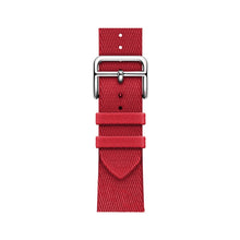 Two-color Nylon Braid Watch Band For Apple Watch Series 8&7 41mm / SE 2&6&SE&5&4 40mm / 3&2&1 38mm(Rose Red)