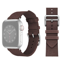 Two-color Nylon Braid Watch Band For Apple Watch Series 8&7 41mm / SE 2&6&SE&5&4 40mm / 3&2&1 38mm(Dark Brown)