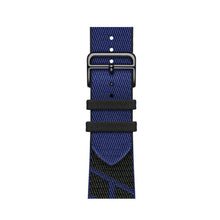 Two-color Nylon Braid Watch Band For Apple Watch Ultra 49mm / Series 8&7 45mm / SE 2&6&SE&5&4 44mm / 3&2&1 42mm(Black+Blue)