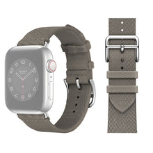 Two-color Nylon Braid Watch Band For Apple Watch Ultra 49mm / Series 8&7 45mm / SE 2&6&SE&5&4 44mm / 3&2&1 42mm(Grey)