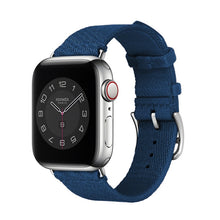 Two-color Nylon Braid Watch Band For Apple Watch Ultra 49mm / Series 8&7 45mm / SE 2&6&SE&5&4 44mm / 3&2&1 42mm(Blue)