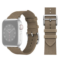 Two-color Nylon Braid Watch Band For Apple Watch Ultra 49mm / Series 8&7 45mm / SE 2&6&SE&5&4 44mm / 3&2&1 42mm(Light Khaki)