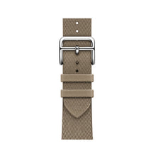 Two-color Nylon Braid Watch Band For Apple Watch Ultra 49mm / Series 8&7 45mm / SE 2&6&SE&5&4 44mm / 3&2&1 42mm(Light Khaki)