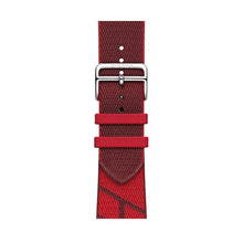 Two-color Nylon Braid Watch Band For Apple Watch Ultra 49mm / Series 8&7 45mm / SE 2&6&SE&5&4 44mm / 3&2&1 42mm(Dark Red+Red)