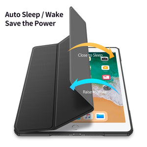 DUX DUCIS TOBY Series Shockproof PU Leather + PC + TPU Horizontal Flip Case with Holder & Pen Slot & Sleep / Wake-up Function For iPad 9.7 inch 2017 / 2018(Black)