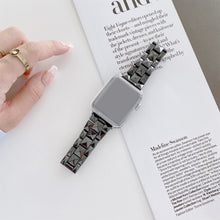 Rhombic Grid Ceramics Watch Band For Apple Watch Series 8&7 41mm / SE 2&6&SE&5&4 40mm / 3&2&1 38mm(Black)