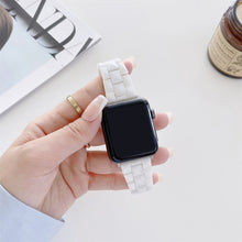 Rhombic Grid Ceramics Watch Band For Apple Watch Series 8&7 41mm / SE 2&6&SE&5&4 40mm / 3&2&1 38mm(White)