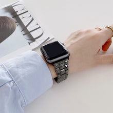 Rhombic Grid Ceramics Watch Band For Apple Watch Ultra 49mm / Series 8&7 45mm / SE 2&6&SE&5&4 44mm / 3&2&1 42mm(Black)