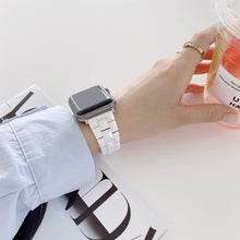 Rhombic Grid Ceramics Watch Band For Apple Watch Ultra 49mm / Series 8&7 45mm / SE 2&6&SE&5&4 44mm / 3&2&1 42mm(White)