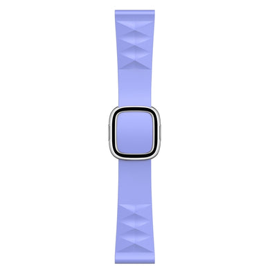 Modern Style Silicone Watch Band For Apple Watch Ultra 49mm / Series 8&7 45mm / SE 2&6&SE&5&4 44mm / 3&2&1 42mm, Style:Silver Buckle(Purple)