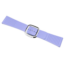 Modern Style Silicone Watch Band For Apple Watch Ultra 49mm / Series 8&7 45mm / SE 2&6&SE&5&4 44mm / 3&2&1 42mm, Style:Silver Buckle(Purple)