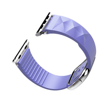 Modern Style Silicone Watch Band For Apple Watch Ultra 49mm / Series 8&7 45mm / SE 2&6&SE&5&4 44mm / 3&2&1 42mm, Style:Silver Buckle(Purple)