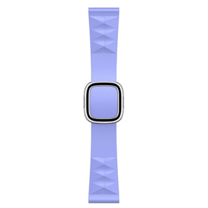 Modern Style Silicone Watch Band For Apple Watch Ultra 49mm / Series 8&7 45mm / SE 2&6&SE&5&4 44mm / 3&2&1 42mm, Style:Silver Buckle(Purple)