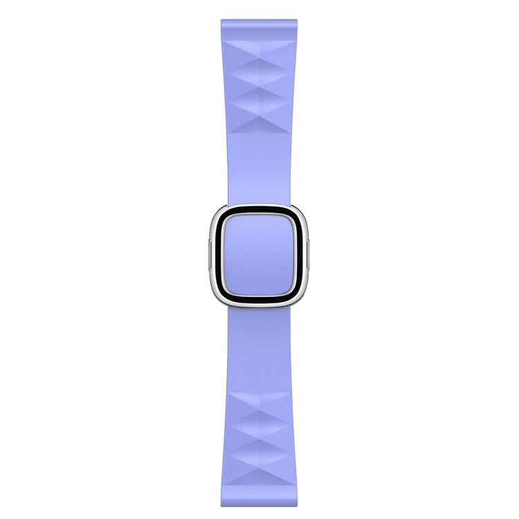 Modern Style Silicone Watch Band For Apple Watch Ultra 49mm / Series 8&7 45mm / SE 2&6&SE&5&4 44mm / 3&2&1 42mm, Style:Silver Buckle(Purple)