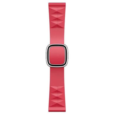Modern Style Silicone Watch Band For Apple Watch Ultra 49mm / Series 8&7 45mm / SE 2&6&SE&5&4 44mm / 3&2&1 42mm, Style:Silver Buckle(Red)