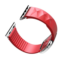 Modern Style Silicone Watch Band For Apple Watch Ultra 49mm / Series 8&7 45mm / SE 2&6&SE&5&4 44mm / 3&2&1 42mm, Style:Silver Buckle(Red)