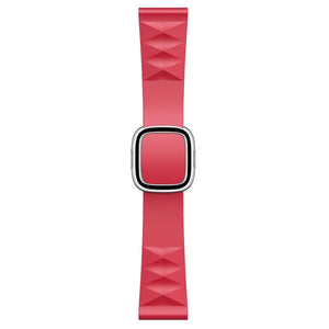 Modern Style Silicone Watch Band For Apple Watch Ultra 49mm / Series 8&7 45mm / SE 2&6&SE&5&4 44mm / 3&2&1 42mm, Style:Silver Buckle(Red)