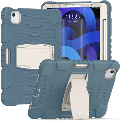 3-Layer PC + Silicone Shockproof Tablet Case with Holder For iPad Air 2020 / 2022 10.9 / Pro 11 2022 / 2021 / 2020 / 2018(Cornflower Blue)