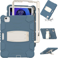 3-Layer PC + Silicone Shockproof Tablet Case with Holder For iPad Air 2020 / 2022 10.9 / Pro 11 2022 / 2021 / 2020 / 2018(Cornflower Blue)