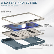 3-Layer PC + Silicone Shockproof Tablet Case with Holder For iPad Air 2020 / 2022 10.9 / Pro 11 2022 / 2021 / 2020 / 2018(Cornflower Blue)