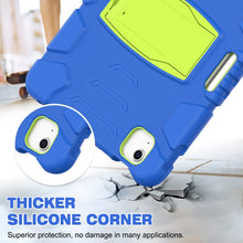 3-Layer PC + Silicone Shockproof Tablet Case with Holder For iPad Air 2020 / 2022 10.9 / Pro 11 2022 / 2021 / 2020 / 2018(Blue+Lime)