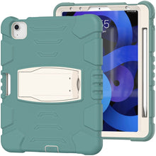 3-Layer PC + Silicone Shockproof Tablet Case with Holder For iPad Air 2020 / 2022 10.9 / Pro 11 2022 / 2021 / 2020 / 2018(Emerald Green)