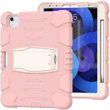3-Layer PC + Silicone Shockproof Tablet Case with Holder For iPad Air 2020 / 2022 10.9 / Pro 11 2022 / 2021 / 2020 / 2018(Cherry Blossoms Pink)