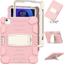 3-Layer PC + Silicone Shockproof Tablet Case with Holder For iPad Air 2020 / 2022 10.9 / Pro 11 2022 / 2021 / 2020 / 2018(Cherry Blossoms Pink)