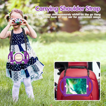 Cute Cat King Kids Shockproof Silicone Tablet Case with Holder & Shoulder Strap & Handle For iPad 9.7 2018 / 2017 / Air / Air 2 / Pro 9.7(Purple)