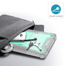 For iPad 10.2 2021 / 2020 / 2019 Silicone + PC Shockproof Protective Case with Holder(Gray + Green)