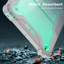 For iPad 10.2 2021 / 2020 / 2019 Silicone + PC Shockproof Protective Case with Holder(Gray + Green)