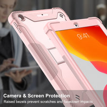 For iPad 10.2 2021 / 2020 / 2019 Silicone + PC Shockproof Protective Case with Holder(Rose Gold)