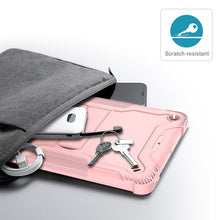 For iPad 10.2 2021 / 2020 / 2019 Silicone + PC Shockproof Protective Case with Holder(Rose Gold)