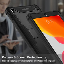 For iPad 10.2 2021 / 2020 / 2019 Silicone + PC Shockproof Protective Case with Holder(Black)